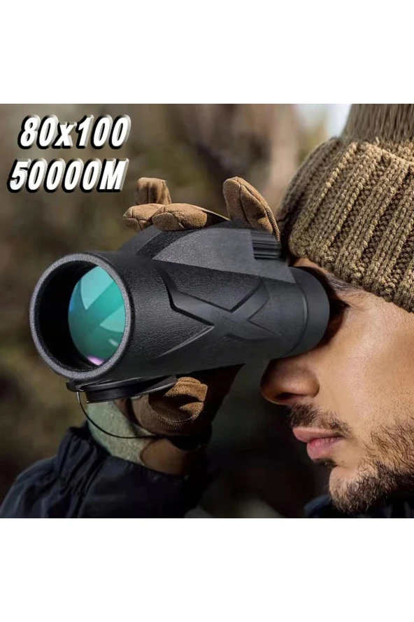 TechTic  80x100 Dürbün Ultra Zoom Tek Göz Monoküler Kara Teleskobu Telefon Tutucu Tripot Kamp - 4