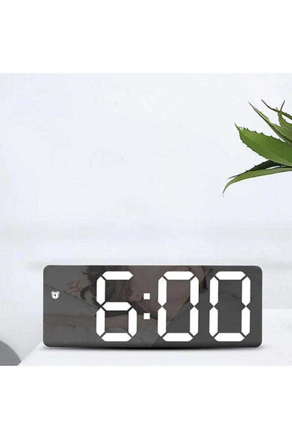 TechTic LED Dijital Masa Saati Alarm Termometre Tarih Aynalı Masaüstü Saat
