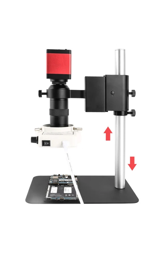 TechTic Profosyonel Endüstriyel Mikroskop Kamera 13mp Hd 60f/s Difital 130xc Lens 56 Led Halka Işık - 3