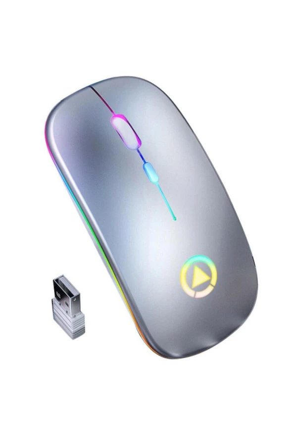 TechTic  Işıklı Usb Alıcılı Kablosuz Optik Mouse Ofis Bilgisayar Pc Mouse Fare Şarj Edilebilir