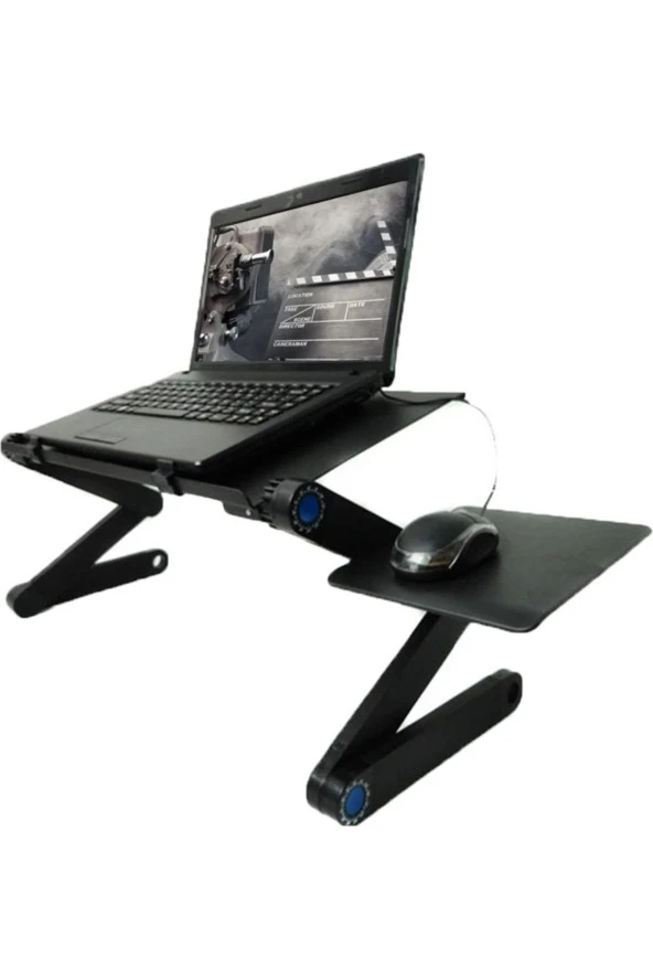 TechTic  Çok Fonksiyonlu Katlanabilir Leptop Standı Mouse Pad+Çift Fan+Notebook Laptop Sehpası - Resim 3