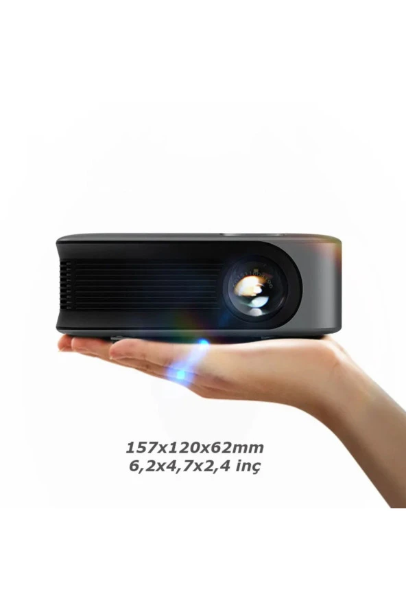 TechTic  1080P Taşınabilir Mini Projeksiyon Cihazı Cep Telefon Yansıtma HD Wifi 3500 Lümen Projektör