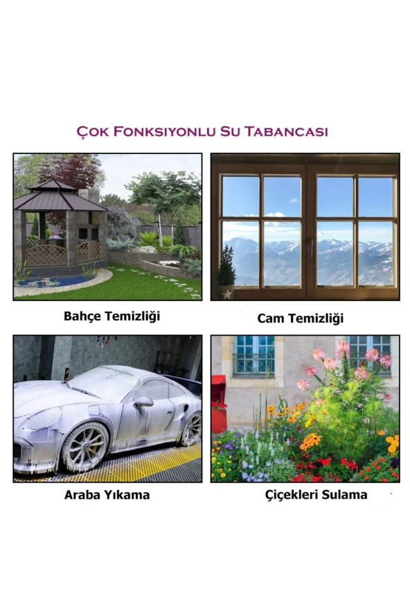 TechTic  Çok Fonksiyonlu Araba Bahçe Sulama Metal Su Köpük Tabancası - Resim 2