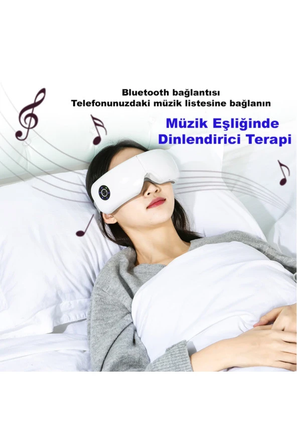 TechTic  Bluetooth Müzikli Göz Masaj Terapi Aleti Dinlendirici Isı Destekli
