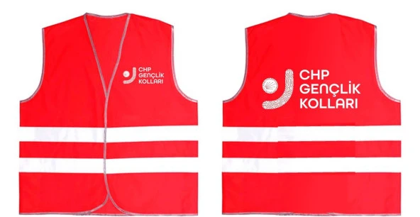 Siyasi Parti Yelekleri, Reflektörlü İkaz Yeleği , ( CHP Gençlik Koları ) Baskılı Yelek