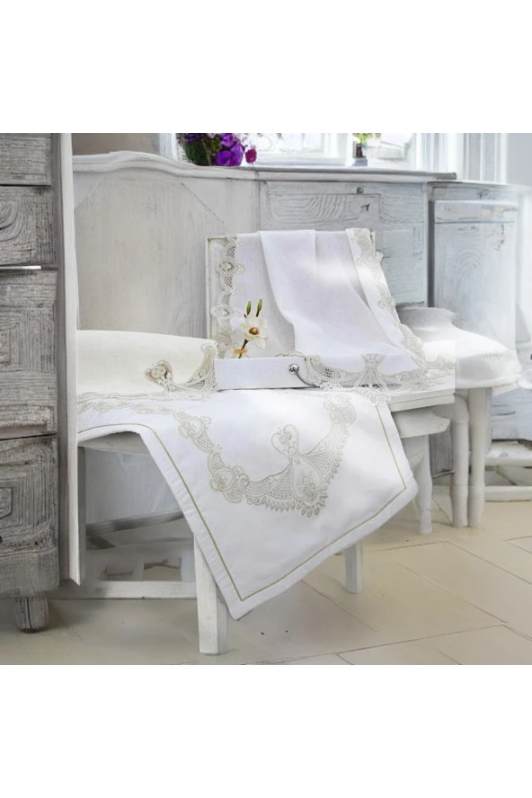 Elart Sandıklı Aleda Krem Nişan Seti - 4