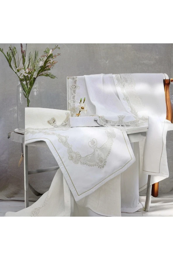 Elart Sandıklı Aleda Krem Nişan Seti - 5