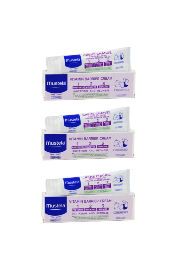 MUSTELA Vitamin Barrier 1-2-3 Pişik Kremi 50 Ml  3 Adet