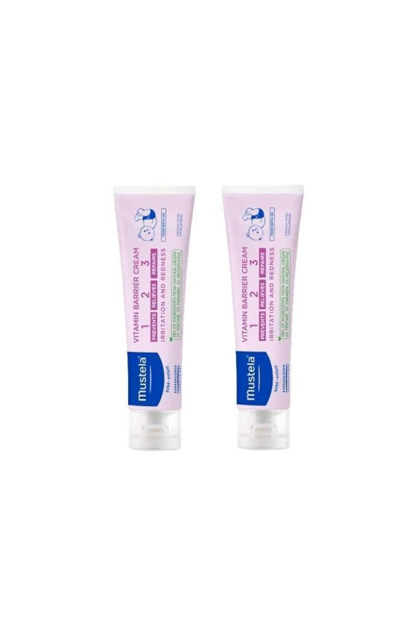 MUSTELA Vitamin Barrier Cream 1.2.3 Pişik Kremi 100 Ml X 2 Adet