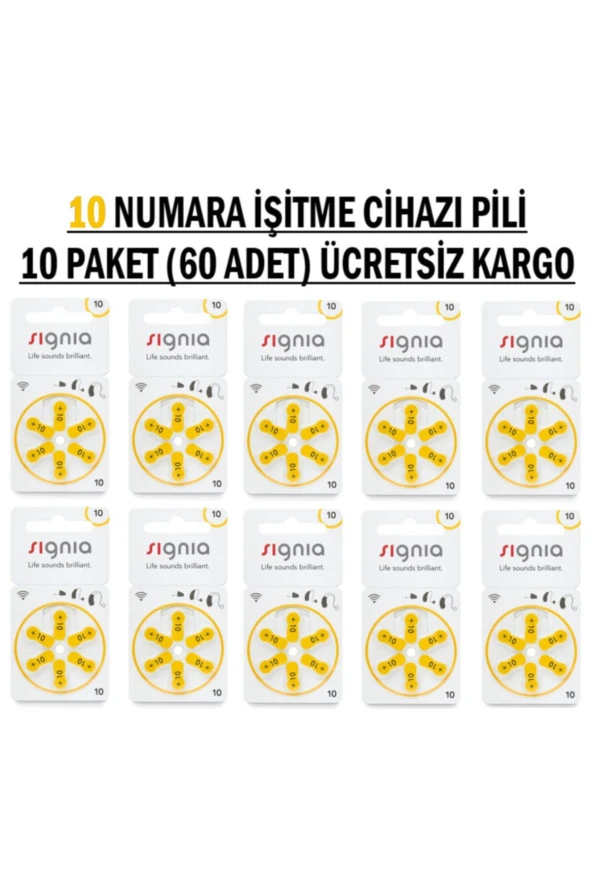 SİEMENS Signia 10 Numara Işitme Cihazı Pili (10 Paket)