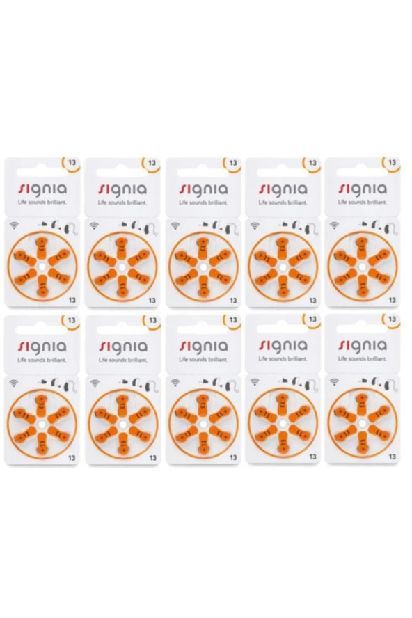 SİGNİA 13 Numara İşitme Cihazı Pili 10Paket (60Lı)