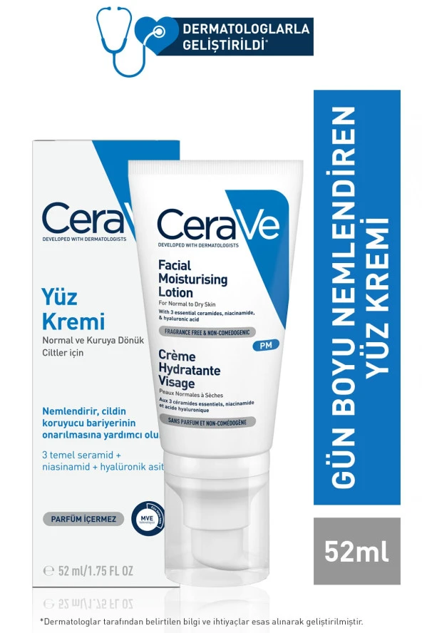 CERAVE Nemlendirici Yüz Kremi 52 Ml 3337875597449