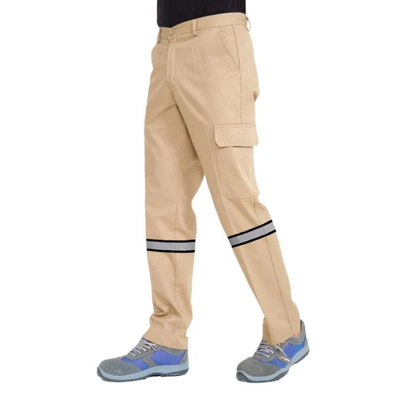 Şensel, Reflektörlü İş Pantolonu, Bej, Komando Cepli -54E3511-