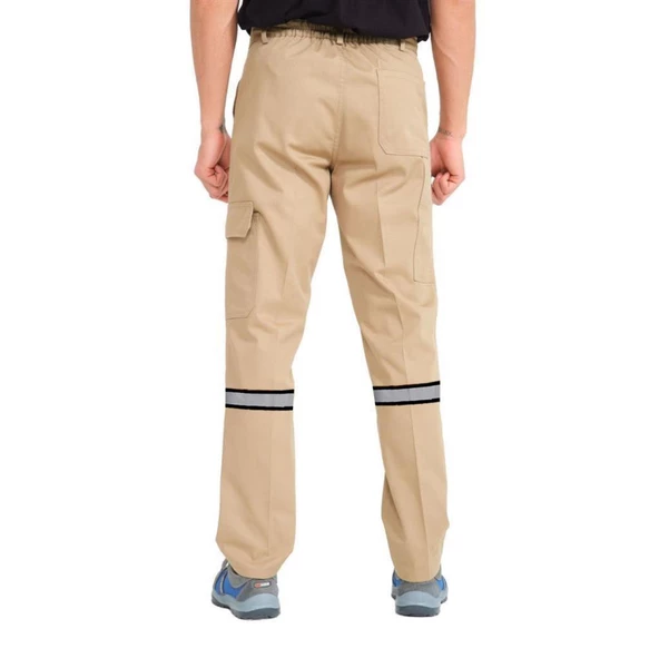 Şensel, Reflektörlü İş Pantolonu, Bej, Komando Cepli -54E3511- - 3