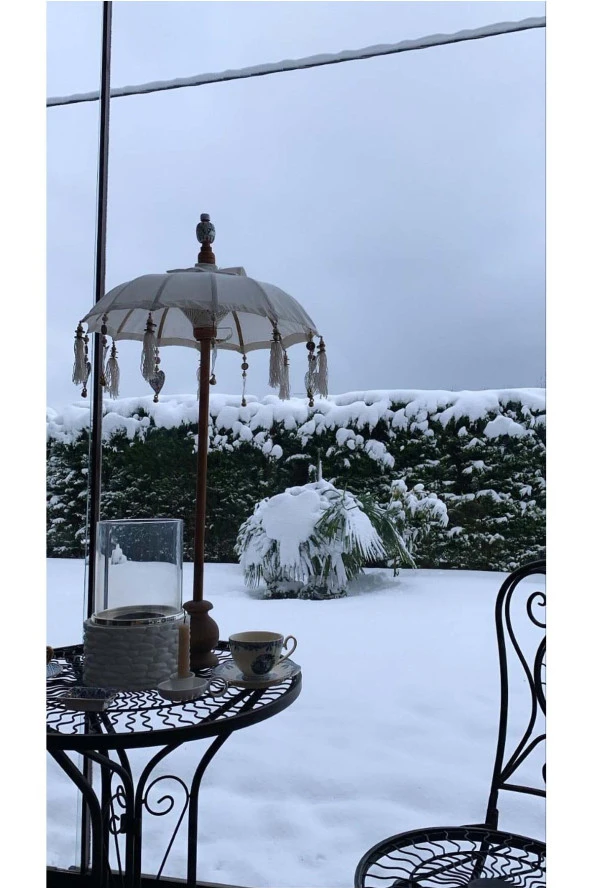 Prodiva Dekoratif Bali Şemsiyesi 80 Cm Krem - 6