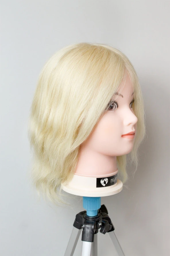 Prodiva Kuaför Gerçek Eğitim Mankeni - 30 Cm Kısa Platin / 613 No - 4
