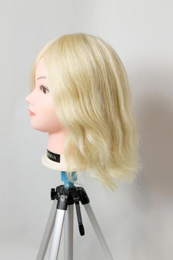 Prodiva Kuaför Gerçek Eğitim Mankeni - 30 Cm Kısa Platin / 613 No - 5