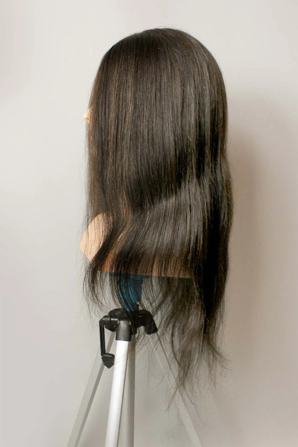 Prodiva Kuaför Eğitim Mankeni Omuzlu Gerçek Saç - Kuaför Eğitim Puppeti - Standart Naturel 55 Cm - 2