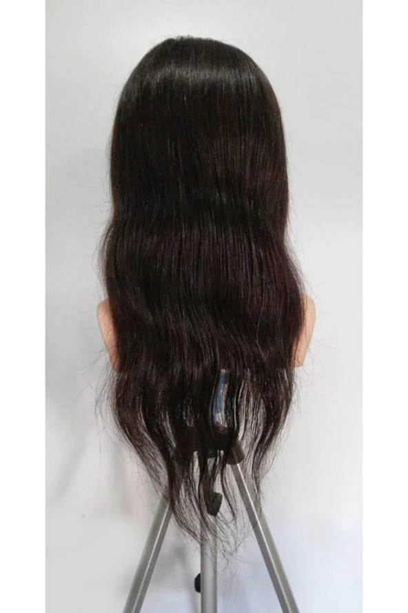 Prodiva Kuaför Eğitim Mankeni Omuzlu Gerçek Saç - Kuaför Eğitim Puppeti - Standart Naturel 55 Cm - 3