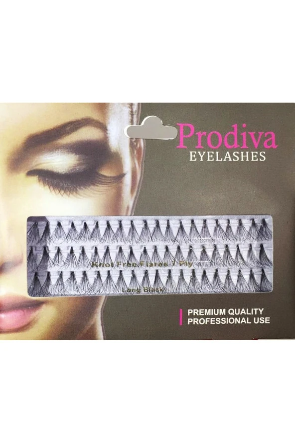 Prodiva Marka 7 Ply 80 Adet Tekli Düğümsüz Takma Kirpik - Medium - 3