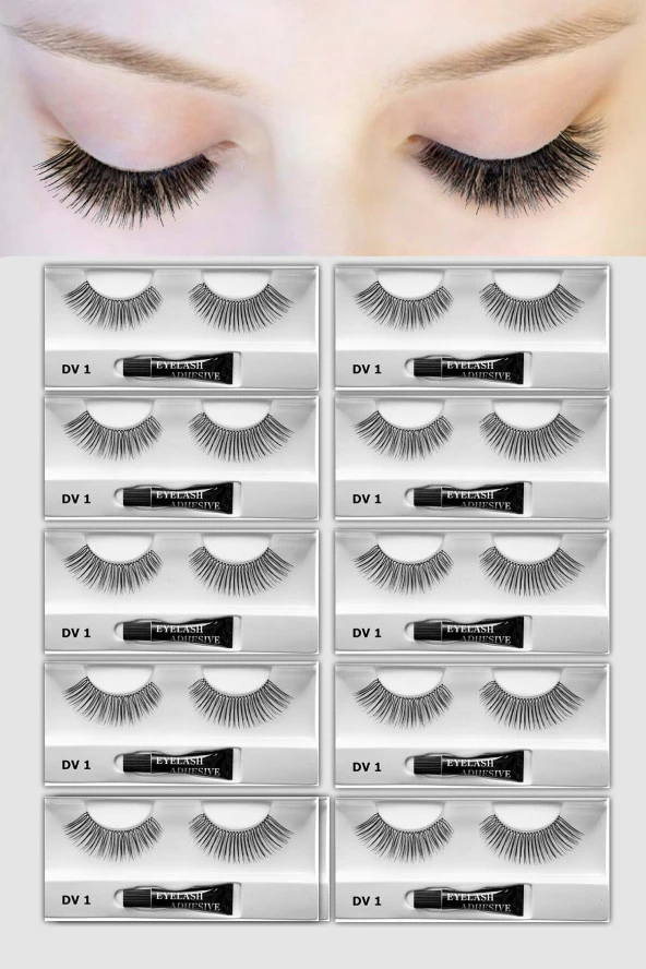Prodiva  Dv 1 Model Bütün Takma Kirpik 10 Lu Paket - 2
