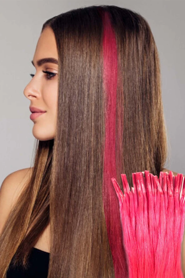 Renkli Kaynak Saç Pembe Renk 25 Adet - 2