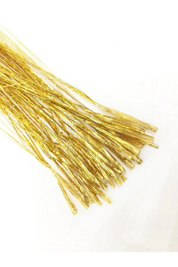 Prodiva Simli Parıltılı Saç Kaynakları, Haır Tınsel, 30 Adet , Gold - 3