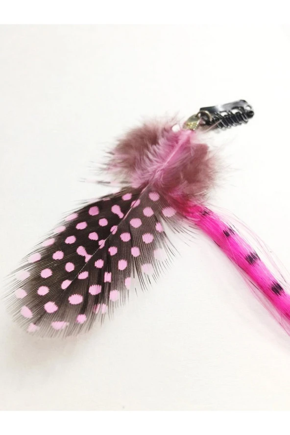 Prodiva Saç Aksesuar Klipsli Sentetik Sülün Tüyü Açık Pembe – 10 Adet/Paket - 7