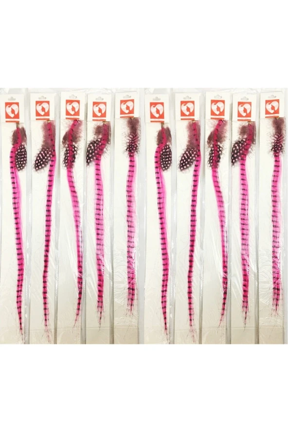 Prodiva Saç Aksesuar Klipsli Sentetik Sülün Tüyü Açık Pembe – 10 Adet/Paket - 8