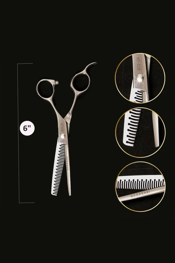 Nagasaki Profesyonel Berber Kuaför Efile (Ara) Makası 6" No 60