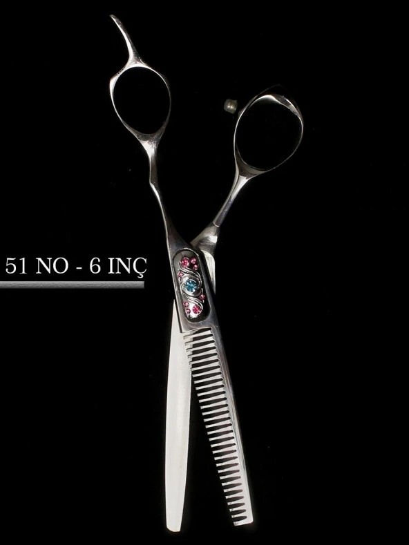 NAGASAKİ PROFESYONEL KUAFÖR SAÇ EFİLE MAKASI  51 NO 6 İNÇ TAŞLI MODEL - 3