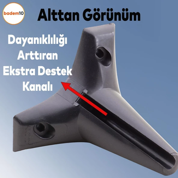 Aspen 6'lı Set Mobilya Tv Ünitesi Çekyat Koltuk Kanepe Baza Destek Ayağı Ayakları 12 Cm Siyah M8 - 5