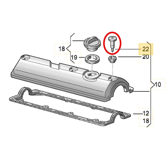 VW Polo Classic 1996-2002 1.6 ALM Külbütör Kapak Cıvatası 030103531D - 3