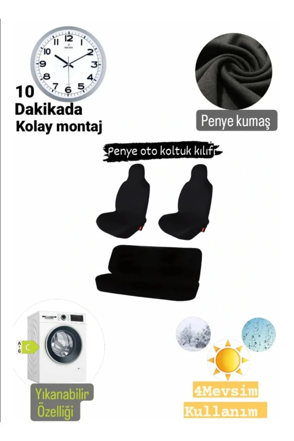 Alfa Romeo Gt Siyah Servis Kılıfı Likralı Esnek - 2