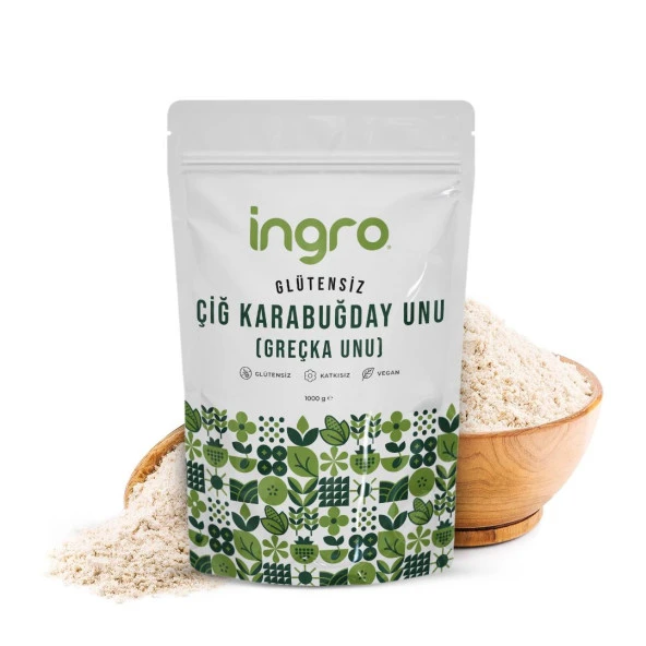 İngro Glutensiz Çiğ Karabuğday Unu 1000g (Greçka Unu)