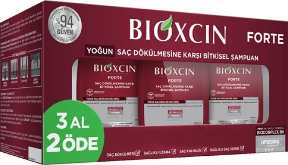 Bioxcin Forte Yoğun Saç Dökülmesine Karşı Bitkisel Şampuan 300 ml - 3 Al 2 Öde