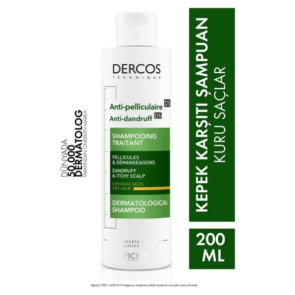 Vichy Dercos Kepek Karşıtı Şampuan Kuru Saçlar İçin 400 ml (200 ml Fiyatına 400 ml Etiketli)