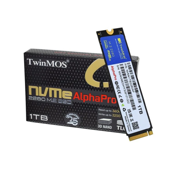TwinMOS NVME1TB2280AP 1TB 3600-3250MB/s M.2 SSD Sabit Disk - 2