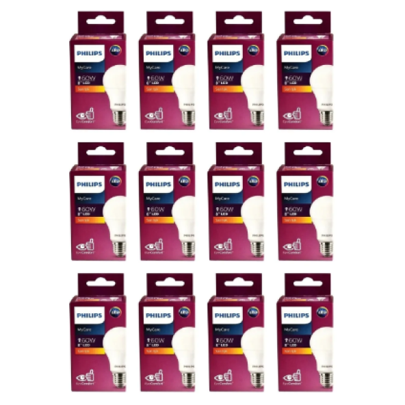 PHILIPS MY CARE 8W  806 LÜMEN BEYAZ IŞIK E27 12'Lİ PAKET ürün görseli 1