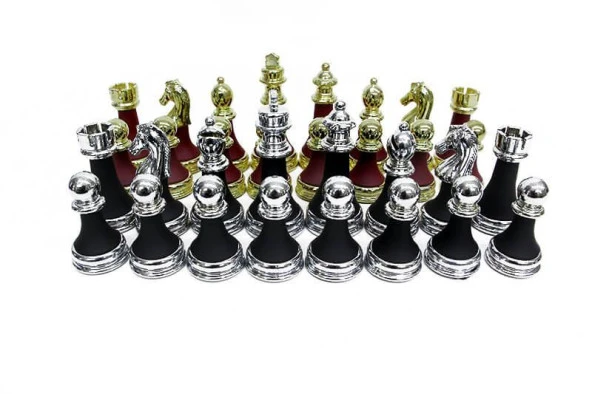 himarry himarry Satranç Taşı Zamak Polyester Bordo Siyah - 3