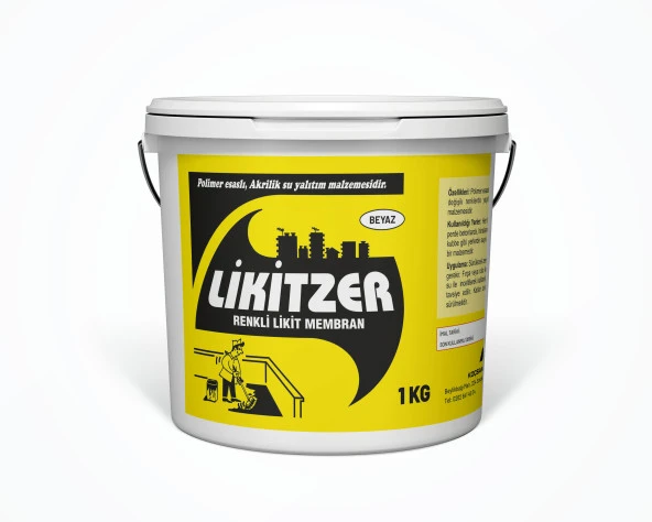 Likitzer - Su Bazlı Likit Membran Beyaz Renk 1KG