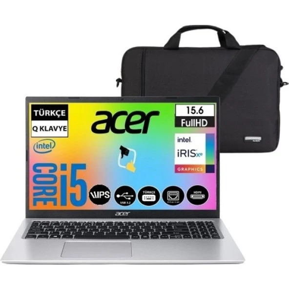 Acer Aspire 3 A315-58 Intel Core I5-1135G7 32GB 1tb SSD W11P 15,6 Intel Iris Xe Graphics IPS Fhd Taşınabilir Bilgisayar+Snertech Çanta