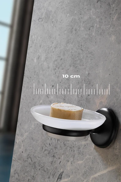 Yapışkanlı Hazneli Katı Sabunluk Siyah  S-105 KASA - 9 - 2