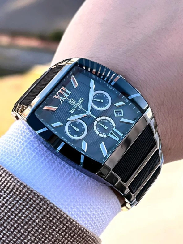 EA.141108 Reward Çelik Kordon 3 Atm Suya Dayanıklı İç Fonksiyonları Aftif Erkek Kol Saati - 4