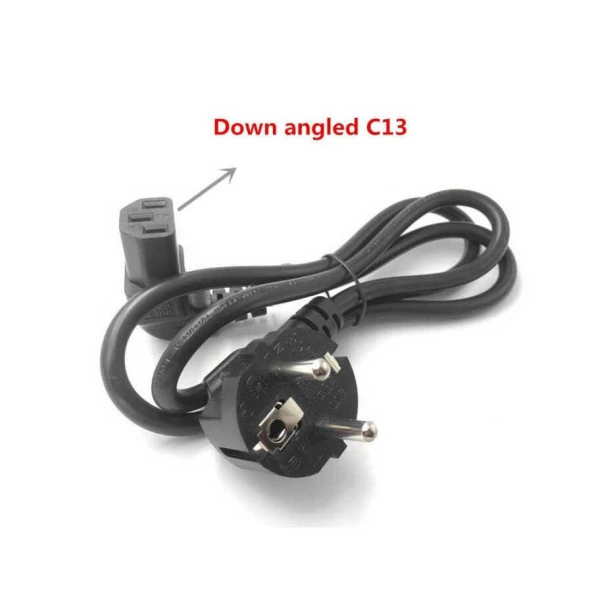 C13 Power Kablo - 90 Derece L Uç - Dik Açılı - Standart Power Kablosu - 1.8 mt - Resim 3