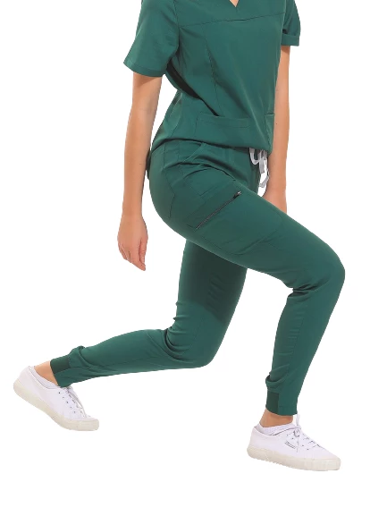 JANET- Kadın Likralı Yeşil Medikal Pantolon - 3