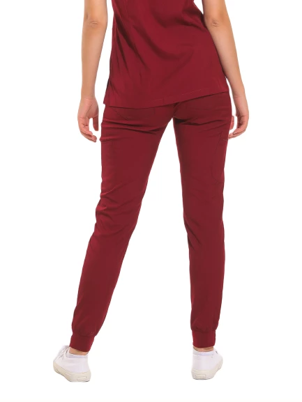 JANET- Kadın Likralı Bordo Medikal Pantolon - Resim 3