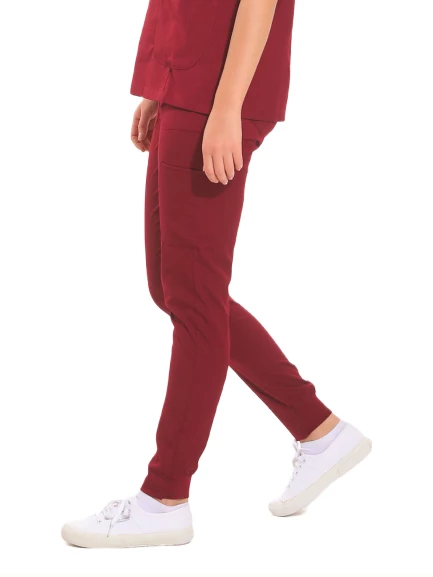 JANET- Kadın Likralı Bordo Medikal Pantolon - Resim 2