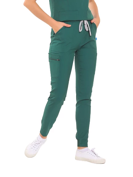 JANET- Kadın Likralı Yeşil Medikal Pantolon - 2