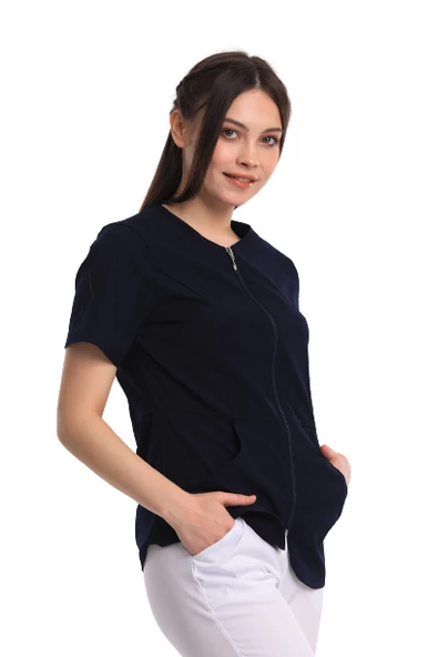 IRIS- Kadın Likralı Lacivert Medikal Üst - 2